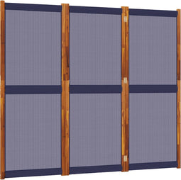 vidaXL - Kamerscherm - met - 3 - panelen - 210x180 - cm - donkerblauw