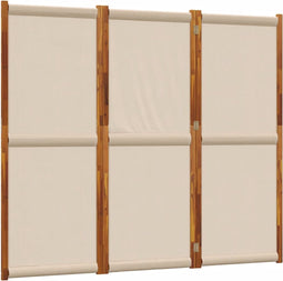 vidaXL - Kamerscherm - met - 3 - panelen - 210x180 - cm - taupe