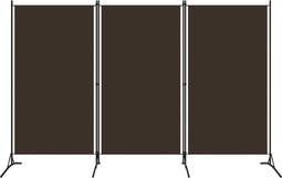 vidaXL - Kamerscherm - met - 3 - panelen - 260x180 - cm - bruin