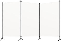 vidaXL - Kamerscherm - met - 3 - panelen - 260x180 - cm - crèmewit