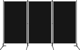 vidaXL - Kamerscherm - met - 3 - panelen - 260x180 - cm - zwart