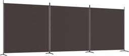 vidaXL - Kamerscherm - met - 3 - panelen - 525x180 - cm - stof - bruin