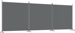 vidaXL - Kamerscherm - met - 3 - panelen - 525x180 - cm - stof - antracietkleurig