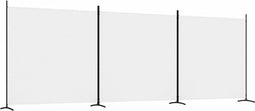 vidaXL - Kamerscherm - met - 3 - panelen - 525x180 - cm - stof - wit