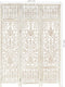 vidaXL - Kamerscherm - met - 3 - panelen - handgesneden - 120x165 - cm - mangohout - wit