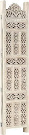 vidaXL - Kamerscherm - met - 3 - panelen - handgesneden - 120x165 - cm - mangohout - wit