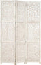 vidaXL - Kamerscherm - met - 3 - panelen - handgesneden - 120x165 - cm - mangohout - wit