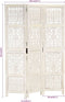 vidaXL - Kamerscherm - met - 3 - panelen - handgesneden - 120x165 - cm - mangohout - wit