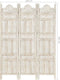 vidaXL - Kamerscherm - met - 3 - panelen - handgesneden - 120x165 - cm - mangohout - wit