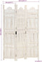 vidaXL - Kamerscherm - met - 3 - panelen - handgesneden - 120x165 - cm - mangohout - wit