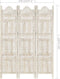 vidaXL - Kamerscherm - met - 3 - panelen - handgesneden - 120x165 - cm - mangohout - wit