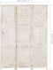 vidaXL - Kamerscherm - met - 3 - panelen - handgesneden - 120x165 - cm - mangohout - wit