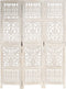 vidaXL - Kamerscherm - met - 3 - panelen - handgesneden - 120x165 - cm - mangohout - wit