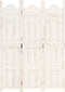 vidaXL - Kamerscherm - met - 3 - panelen - handgesneden - 120x165 - cm - mangohout - wit