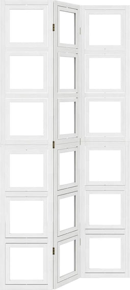 vidaXL - Kamerscherm - met - 3 - panelen - massief - paulowniahout - wit