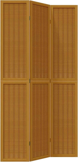 vidaXL - Kamerscherm - met - 3 - panelen - massief - paulowniahout - bruin