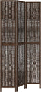 vidaXL - Kamerscherm - met - 3 - panelen - massief - paulowniahout - donkerbruin