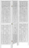 vidaXL - Kamerscherm - met - 3 - panelen - massief - paulowniahout - wit
