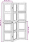 vidaXL - Kamerscherm - met - 3 - panelen - massief - paulowniahout - wit