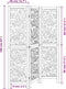 vidaXL - Kamerscherm - met - 3 - panelen - massief - paulowniahout - zwart
