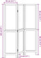 vidaXL - Kamerscherm - met - 3 - panelen - massief - paulowniahout - wit