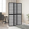 vidaXL - Kamerscherm - met - 3 - panelen - massief - paulowniahout - zwart