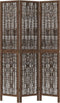 vidaXL - Kamerscherm - met - 3 - panelen - massief - paulowniahout - donkerbruin