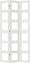 vidaXL - Kamerscherm - met - 3 - panelen - massief - paulowniahout - wit