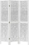 vidaXL - Kamerscherm - met - 3 - panelen - massief - paulowniahout - wit