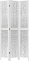 vidaXL - Kamerscherm - met - 3 - panelen - massief - paulowniahout - wit