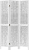vidaXL - Kamerscherm - met - 3 - panelen - massief - paulowniahout - wit