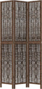 vidaXL - Kamerscherm - met - 3 - panelen - massief - paulowniahout - donkerbruin