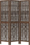 vidaXL - Kamerscherm - met - 3 - panelen - massief - paulowniahout - donkerbruin