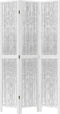 vidaXL - Kamerscherm - met - 3 - panelen - massief - paulowniahout - wit
