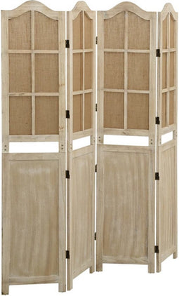 vidaXL - Kamerscherm - met - 4 - panelen - 140x165 - cm - stof - bruin