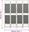 vidaXL - Kamerscherm - met - 4 - panelen - 140x165 - cm - stof - grijs