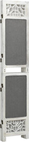vidaXL - Kamerscherm - met - 4 - panelen - 140x165 - cm - stof - grijs