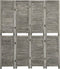 vidaXL - Kamerscherm - met - 4 - panelen - 143x166 - cm - massief - hout - grijs
