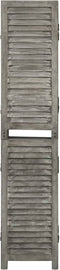 vidaXL - Kamerscherm - met - 4 - panelen - 143x166 - cm - massief - hout - grijs