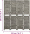 vidaXL - Kamerscherm - met - 4 - panelen - 143x166 - cm - massief - hout - grijs