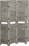 vidaXL - Kamerscherm - met - 4 - panelen - 143x166 - cm - massief - hout - grijs