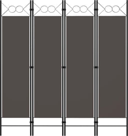 vidaXL - Kamerscherm - met - 4 - panelen - 160x180 - cm - antraciet