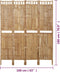 vidaXL - Kamerscherm - met - 4 - panelen - 160x180 - cm - bamboe