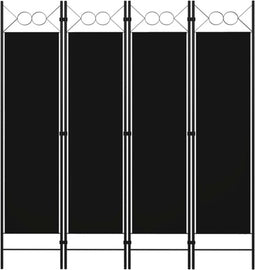 vidaXL - Kamerscherm - met - 4 - panelen - 160x180 - cm - zwart