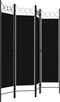 vidaXL - Kamerscherm - met - 4 - panelen - 160x180 - cm - zwart