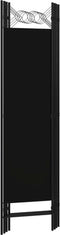 vidaXL - Kamerscherm - met - 4 - panelen - 160x180 - cm - zwart