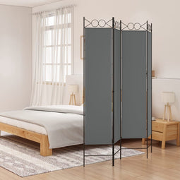 vidaXL - Kamerscherm - met - 4 - panelen - 160x200 - cm - stof - antracietkleurig