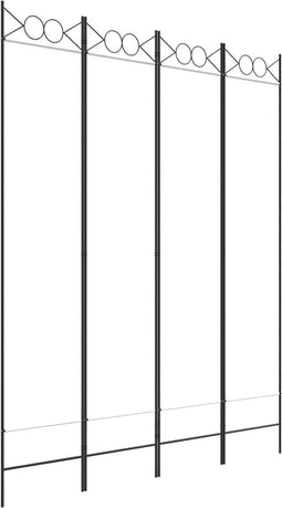 vidaXL - Kamerscherm - met - 4 - panelen - 160x200 - cm - stof - wit