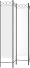 vidaXL - Kamerscherm - met - 4 - panelen - 160x200 - cm - stof - wit