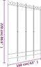 vidaXL - Kamerscherm - met - 4 - panelen - 160x220 - cm - stof - wit